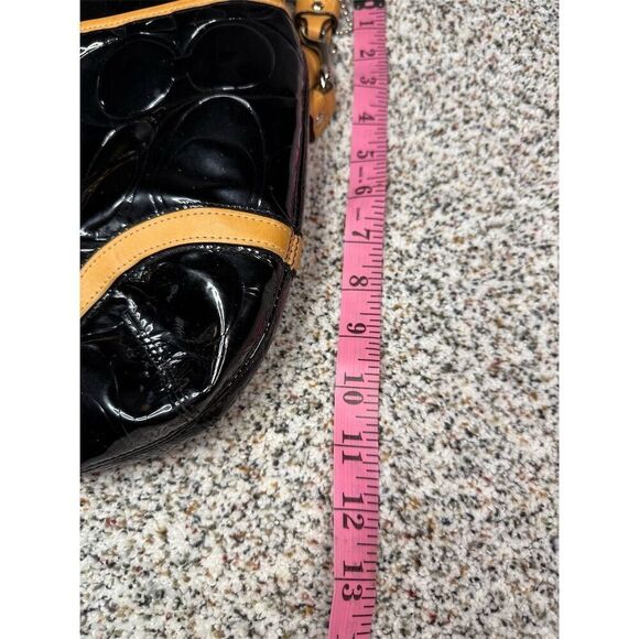 Coach Black Patent Leather Shoulder Bag with Wristlet Women's Casual​ - Picture 12 of 12